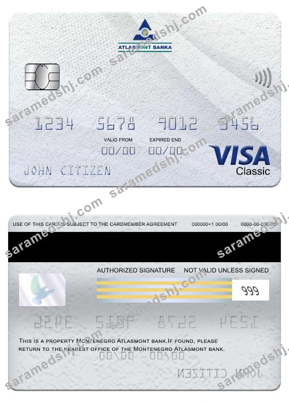 Montenegro Atlasmont Bank visa classic card